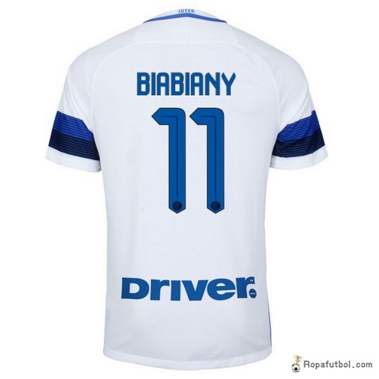 Camiseta Inter de Milán Replica Segunda Ropa Biabiany 2016/17 Blanco